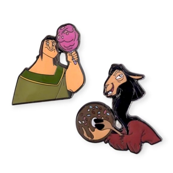 Emperor's New Groove Disney Pins: Pacha and Kuzco Cotton Candy Donut Treats